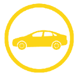 Gelbes Auto-Symbol