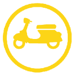 Gelbes Mofa-Symbol